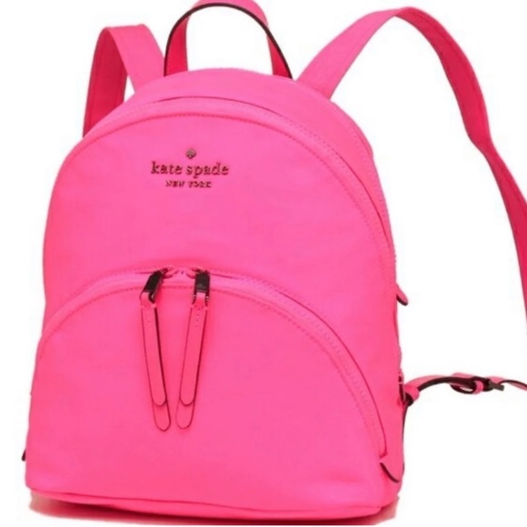 Kate Spade Nylon Medium Neon 3 Compartment Backpack Radiant Pink - Picture 5 of 10